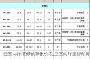 三室两厅装修预算报价表,三室两厅装修预算报价表格