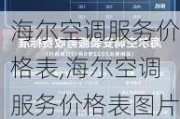 海尔空调服务价格表,海尔空调服务价格表图片