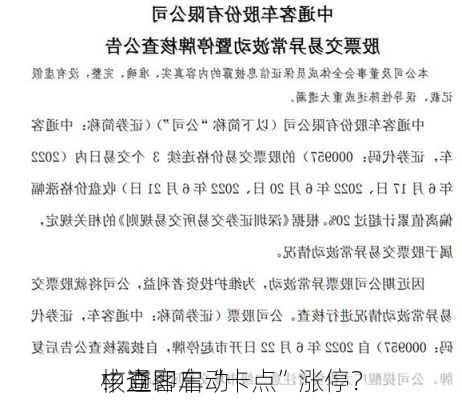 中通客车“卡点”涨停？
：立即启动
核查