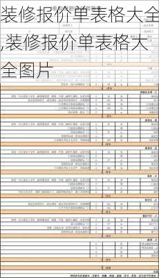 装修报价单表格大全,装修报价单表格大全图片