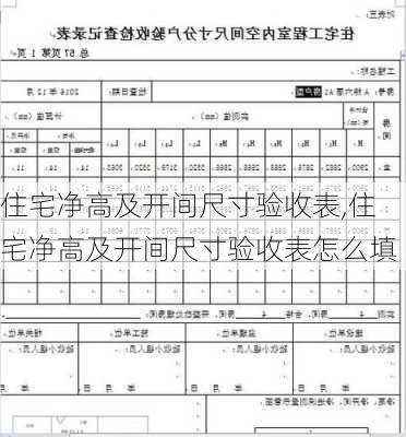 住宅净高及开间尺寸验收表,住宅净高及开间尺寸验收表怎么填