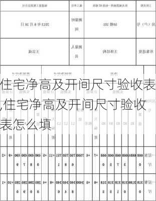 住宅净高及开间尺寸验收表,住宅净高及开间尺寸验收表怎么填