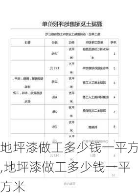 地坪漆做工多少钱一平方,地坪漆做工多少钱一平方米