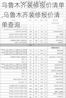 乌鲁木齐装修报价清单,乌鲁木齐装修报价清单查询