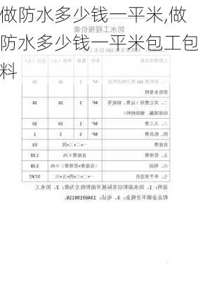 做防水多少钱一平米,做防水多少钱一平米包工包料