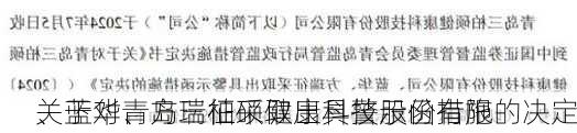 关于对青岛三柏硕健康科技股份有限
、蓝华、方瑞征采取出具警示函措施的决定