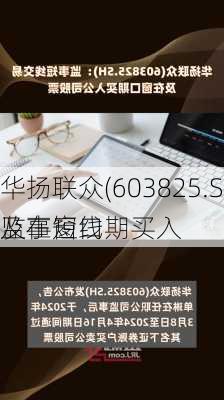 华扬联众(603825.SH)：监事短线
及在窗口期买入