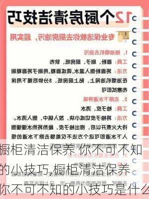 橱柜清洁保养 你不可不知的小技巧,橱柜清洁保养 你不可不知的小技巧是什么