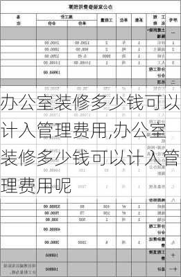 办公室装修多少钱可以计入管理费用,办公室装修多少钱可以计入管理费用呢