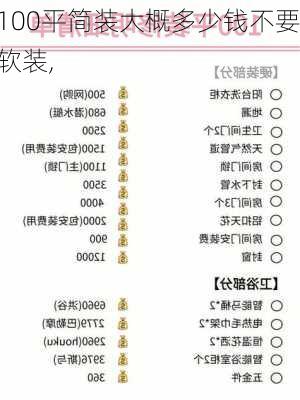 100平简装大概多少钱不要软装,