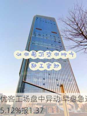 优客工场盘中异动 早盘急速下挫5.12%报1.37
