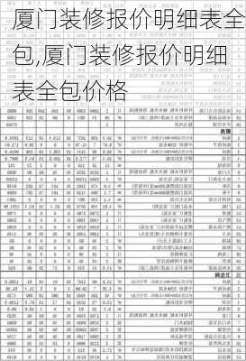 厦门装修报价明细表全包,厦门装修报价明细表全包价格