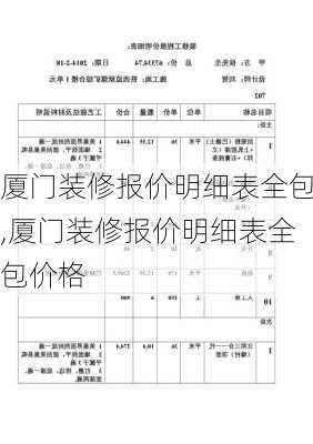 厦门装修报价明细表全包,厦门装修报价明细表全包价格