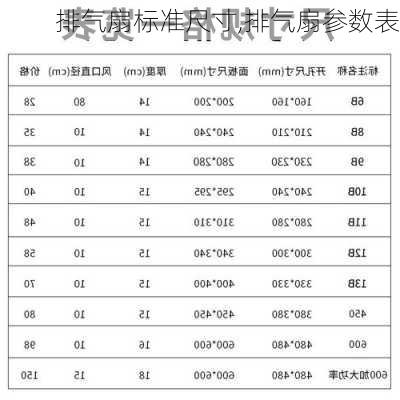 排气扇标准尺寸,排气扇参数表