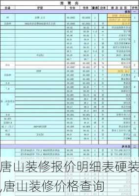 唐山装修报价明细表硬装,唐山装修价格查询