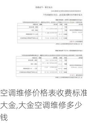 空调维修价格表收费标准大金,大金空调维修多少钱