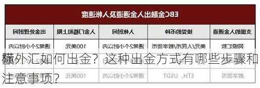 横
际外汇如何出金？这种出金方式有哪些步骤和注意事项？